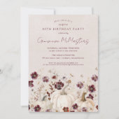 Invitation 80e anniversaire Surprise Party Citrouille Fleur s (Devant)