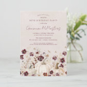 Invitation 80e anniversaire Surprise Party Citrouille Fleur s (Debout devant)