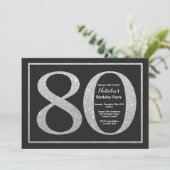 Invitation 80e Anniversaire Tableau Noir Paillette (Debout devant)