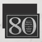 Invitation 80e Anniversaire Tableau Noir Paillette (Devant / Derrière)