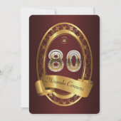 Invitation 80e, femme de fête d'anniversaire homme, couleur é (Devant)