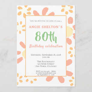Invitation 80e fête d'anniversaire Floral Motivational Funny