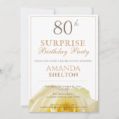 Invitation 80e fête d'anniversaire surprise Florale de rose j (Devant)