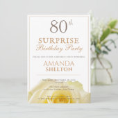 Invitation 80e fête d'anniversaire surprise Florale de rose j (Debout devant)