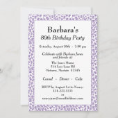 Invitation 80e fête d'anniversaire violet/blanc Motif numériq (Devant)