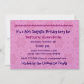 Invitation 80e SURPRISE Anniversaire Gros audacieux et géomét (Dos)