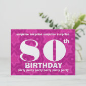 Invitation 80e SURPRISE Anniversaire Gros audacieux et géomét (Debout devant)