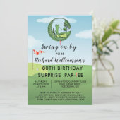 Invitation 80e Surprise Anniversaire Party Thème de golf masc (Debout devant)