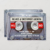 Invitation 80s Cassette Mixtape 1980s Mariage Enregistrer la  (Devant / Derrière)