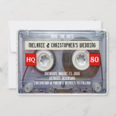 Invitation 80s Cassette Mixtape 1980s Mariage Enregistrer la  (Devant)