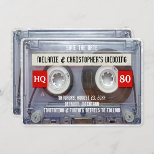 Invitation 80s Cassette Mixtape 1980s Mariage Enregistrer la 