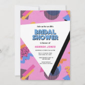 Invitation 80s Fête des mariées à thème rose (Devant)