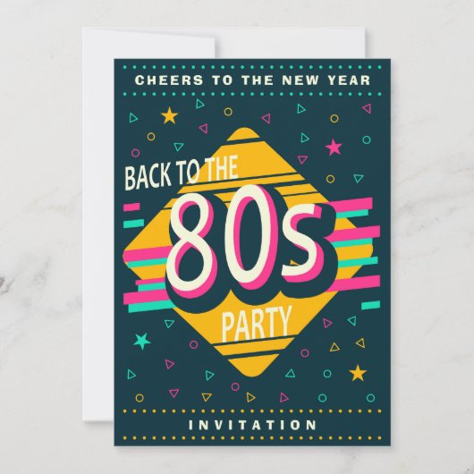 Invitation 80s New Year's Eve Party (Devant)