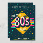 Invitation 80s New Year's Eve Party (Devant / Derrière)