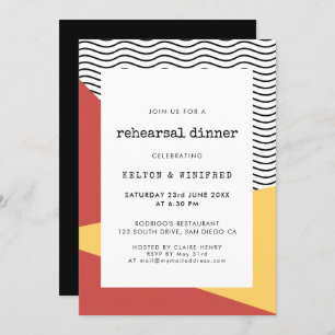 Invitation 80s Pop art Memphis style dîner de répétition