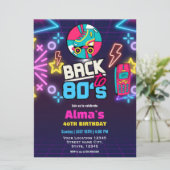 Invitation 80s Retro Neon 40e anniversaire (Debout devant)