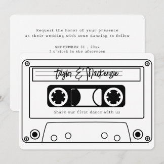Invitation 80s Style Retro Music Tape Wedding