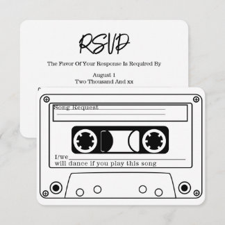 Invitation 80s Style Retro Music Tape Wedding RSVP