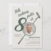 Invitation 80th Birthday Party Photo Modern Golf Putter Green (Devant)