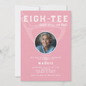 Invitation 80th Birthday Party Women's Golf Photo Pink (Devant)