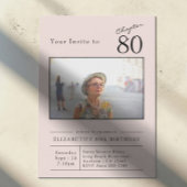 Invitation 80th Blush Rose 80th Birthday Party Photo