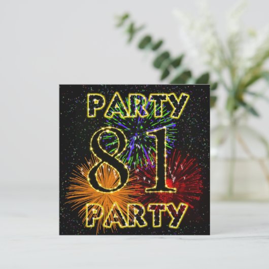 Invitation 81e anniversaire avec feu d'artifice (Debout devant)