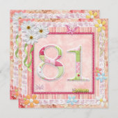 Invitation 81e anniversaire style scrapbooking (Devant / Derrière)