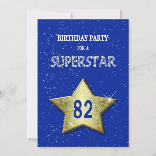 Invitation 82e fête d'anniversaire pour une superstar (Devant)