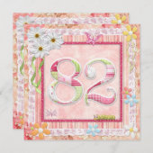 Invitation 82ème anniversaire style scrapbooking (Devant / Derrière)