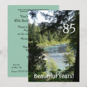 Invitation 85 Belles Années!-Anniversaire+Lac Woodland (Devant / Derrière)