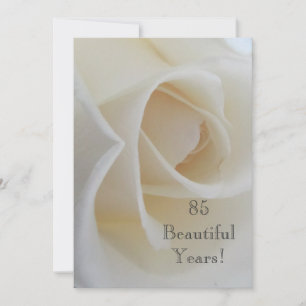 Invitation 85 belles années de fête d'anniversaire/Rose blanc
