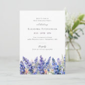 Invitation 85e anniversaire Bleu Larkspur Juillet Fleur de na (Debout devant)