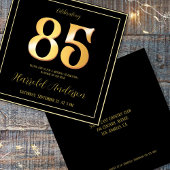 Invitation 85e anniversaire célébrant l'or avant arrière clas