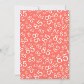 Invitation 85e anniversaire Coral et Motif de numéro blanc (Dos)