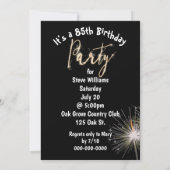 Invitation 85e anniversaire fête Sparkler (Dos)