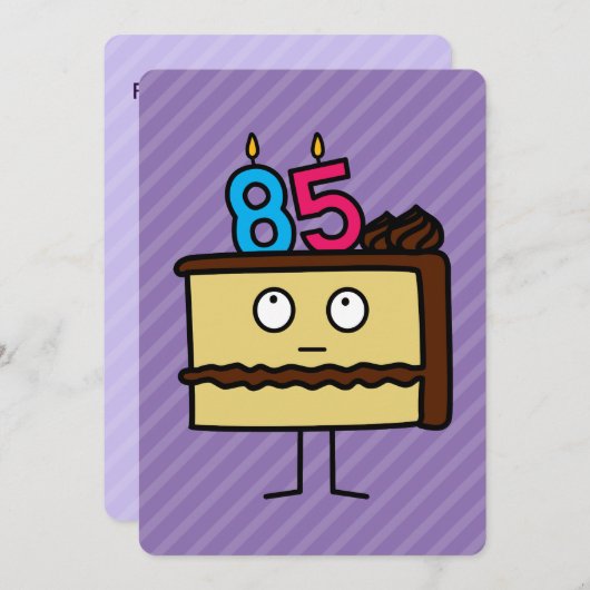 Invitation 85e anniversaire gâteau aux bougies (Devant / Derrière)