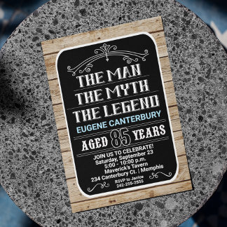Invitation 85e anniversaire L'homme Le mythe La légende 85 an