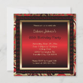 Invitation 85e anniversaire| Métallure rouge et or (Dos)