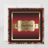 Invitation 85e anniversaire| Métallure rouge et or (Devant)