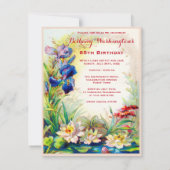 Invitation 85e anniversaire Nénuphars Vintages et Iris Flower (Dos)