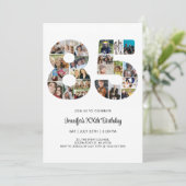 Invitation 85e anniversaire Numéro 85 Photo personnalisée Col (Debout devant)