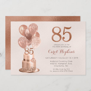 Invitation 85e anniversaire Rose Gold Cake