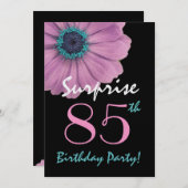 Invitation 85e anniversaire surprise Anniversaire joli rose D (Devant / Derrière)