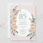 Invitation 85e anniversaire Tropical Floral (Devant)