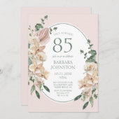 Invitation 85e anniversaire Tropical Floral (Devant / Derrière)
