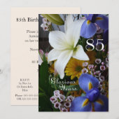 Invitation 85e anniversaire !-White Lily Bouquet (Devant / Derrière)