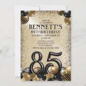 Invitation 85e Ballons Black Gold Anniversaire (Devant)