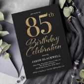 Invitation 85e fête d'anniversaire Noir & Or