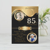 Invitation 85ème, Anniversaire Femme 85ème, élégant art déco, (Debout devant)