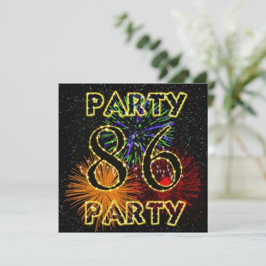 Invitation 86e anniversaire avec feu d'artifice (Debout devant)